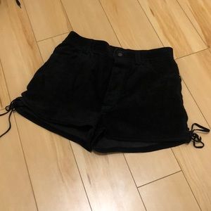 Black suede shorts